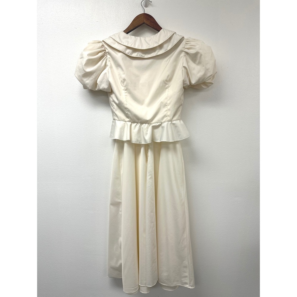 Vintage 1970s Amy Rose Romantic Prairie Coat &‎ Dress Set Cream S/M - Picture 6 of 12